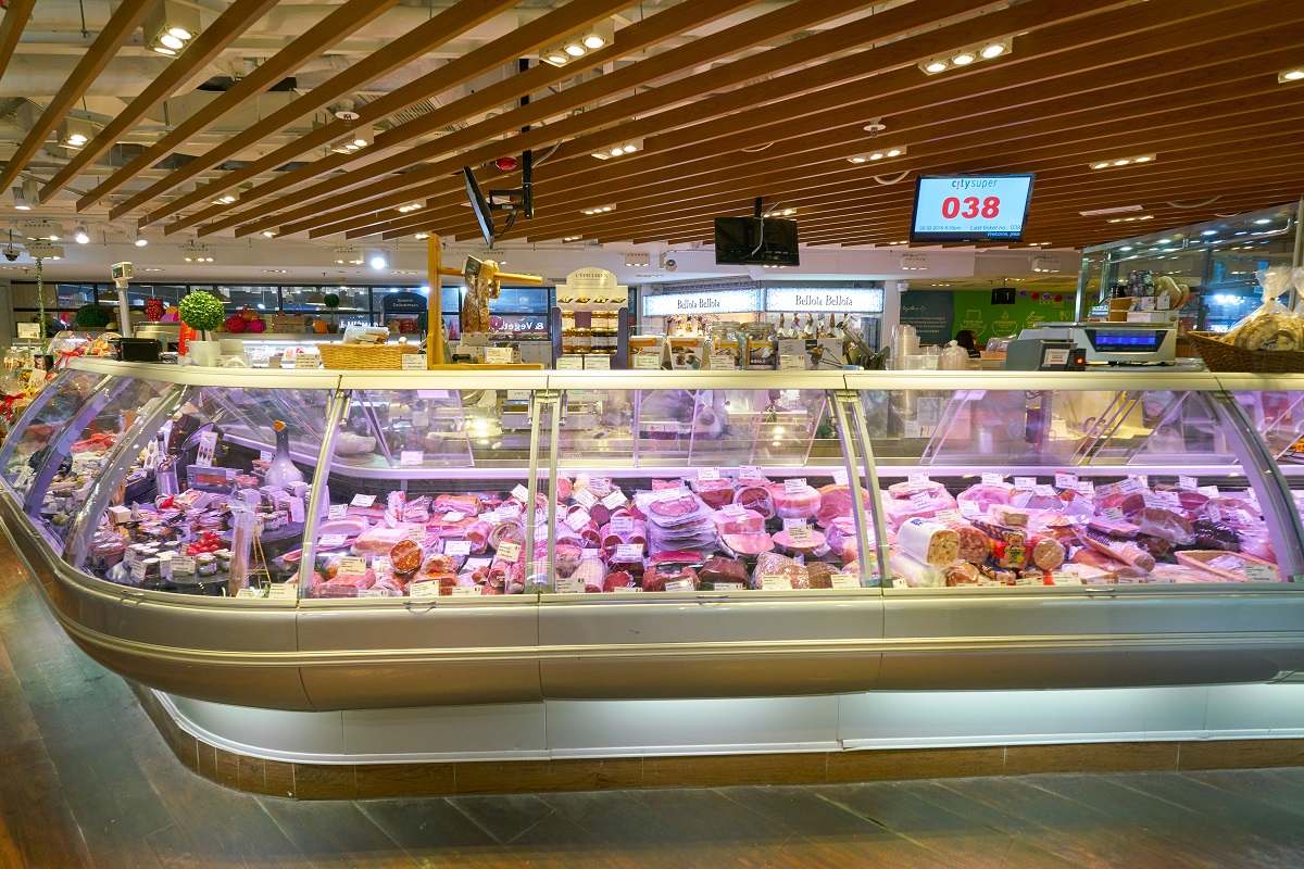 HONG KONG, CHINA - CIRCA FEBRUARY, 2019: interior shot of City'super supermarket in Hong Kong.